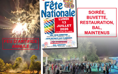 Fête nationale et feu d’artifice du 13 juillet